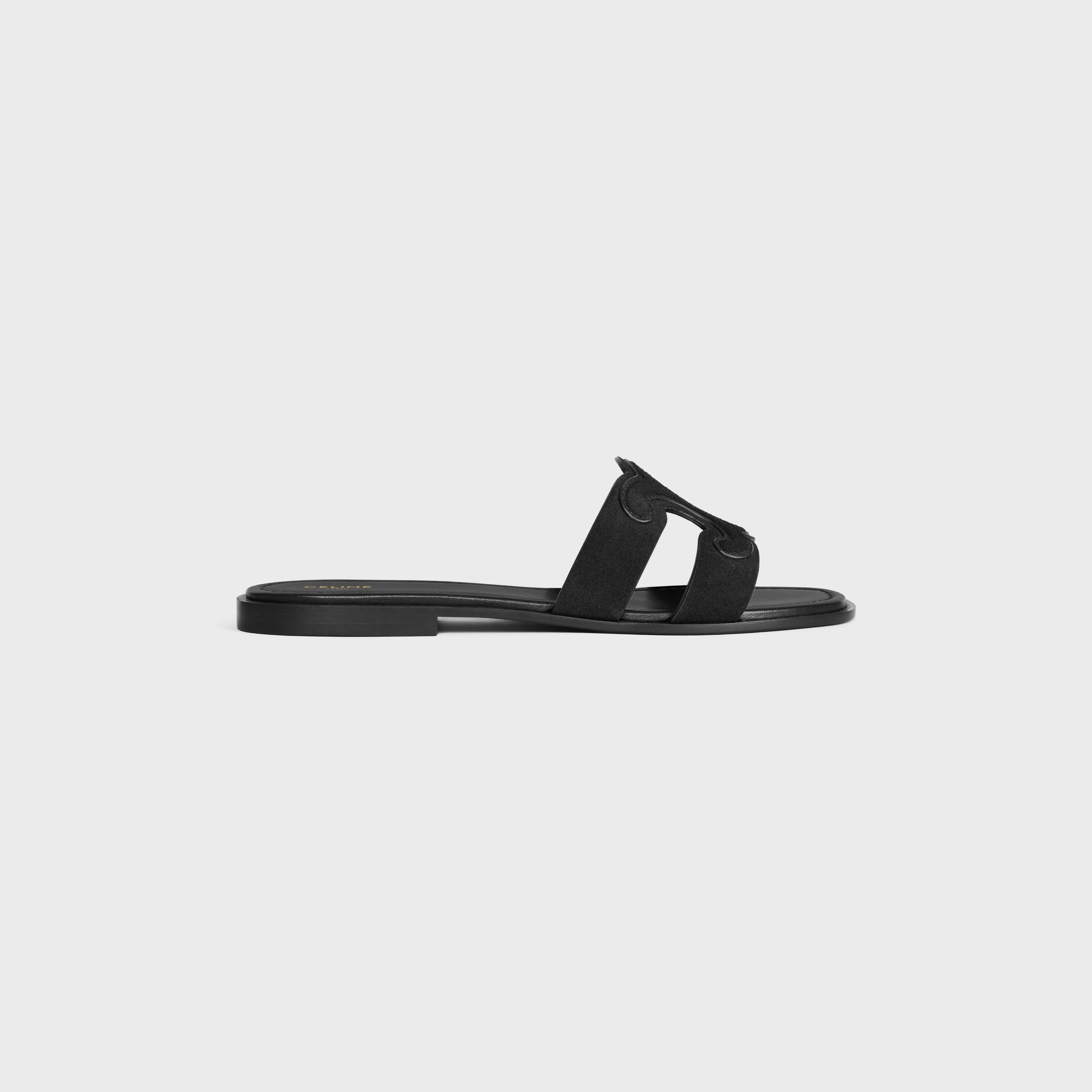 MARINA TRIOMPHE MULE IN SUEDE CALFSKIN - BLACK | CELINE